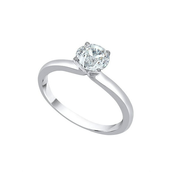 Diamond Solitaire Engagement Ring in 10K White Gold (5/8 cttw) (I-Color, SI3-I1 Clarity) (Size-10.5)
