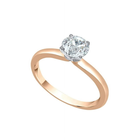 Diamond Solitaire Engagement Ring in 14K Rose Gold (5/8 cttw) (I-Color, SI3-I1 Clarity) (Size-10)