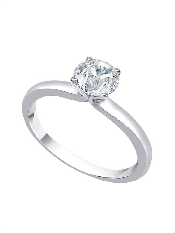 Diamond Solitaire Engagement Ring in 14K White Gold (5/8 cttw) (I-Color, SI3-I1 Clarity) (Size-8)