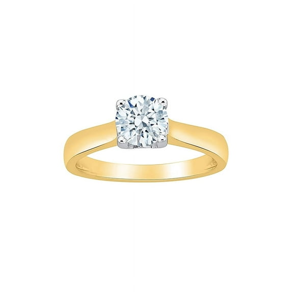 Diamond Solitaire Engagement Ring in 14K Yellow Gold (7/8 cttw) (I-Color, SI3-I1 Clarity) (Size-7.5)