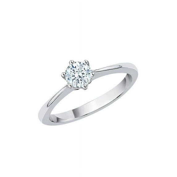 Diamond Solitaire Engagement Ring in Sterling Silver (1/2 cttw) (I-Color, SI3-I1 Clarity) (Size-10.5)