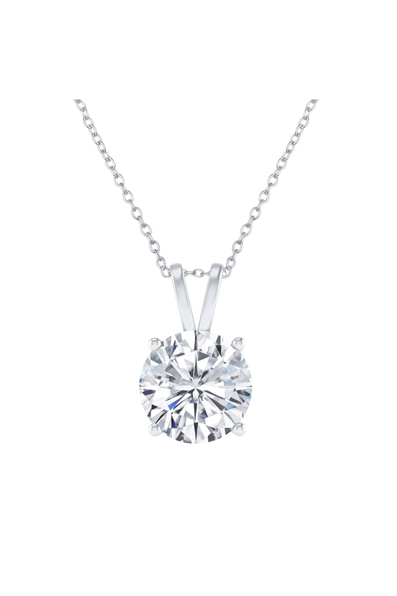 Diamond Solitaire Pendant White Gold Diamond Pendant Necklace Simple Diamond Necklace 3 Carats Diamond Pendant Lab Grown Diamond