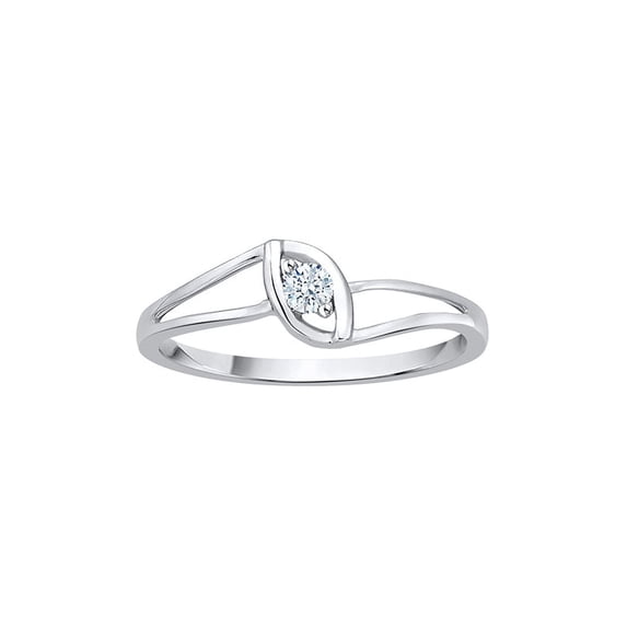 Diamond Solitaire Promise Ring in 10K White Gold (1/10 cttw) (I-Color, SI3/I1-Clarity) (Size-6)