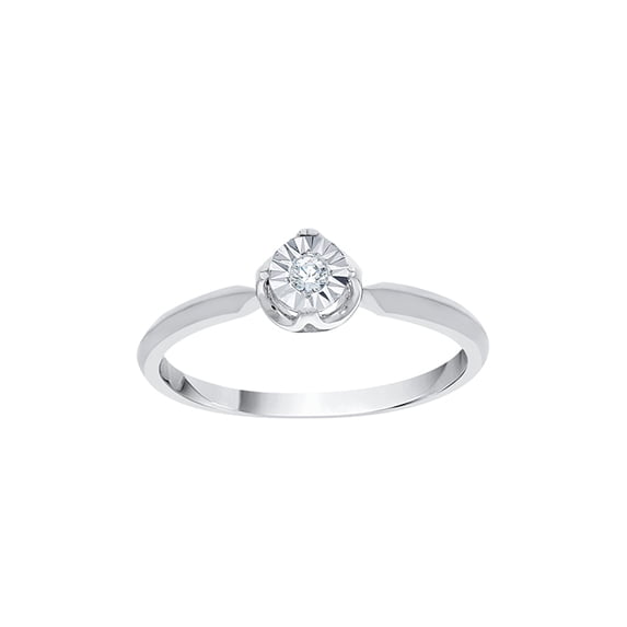 Diamond Solitaire Promise Ring in 10K White Gold (1/6 cttw) (I-Color, SI3-I1 Clarity) (Size-8)