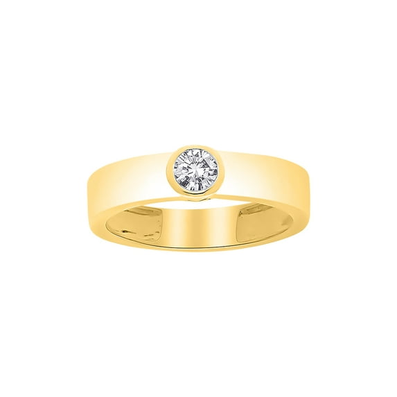 Diamond Solitaire Promise Ring in 10K Yellow Gold (1/5 cttw) (I-Color, SI3-I1 Clarity) (Size-6)