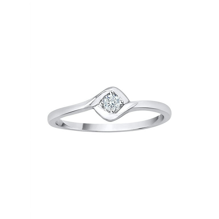 Diamond Solitaire Promise Ring in 14K White Gold (1/10 cttw) (I