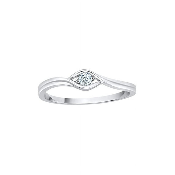 Diamond Solitaire Promise Ring in 14K White Gold (1/10 cttw) (I-Color, SI3/I1-Clarity) (Size-10.5)