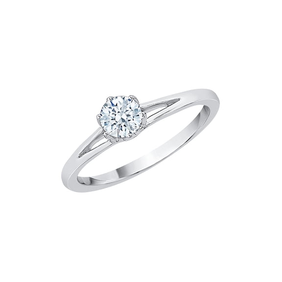 Diamond Solitaire Promise Ring in 14K White Gold (1/4 cttw) (I-Color, SI3-I1 Clarity) (Size-8.5)