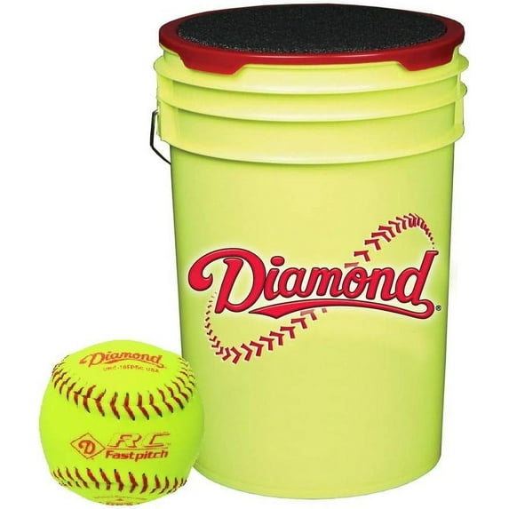 Diamond Sports 6-Gallon Yellow Ball Bucket with 18 DRC-10FPSC USA 10-inch Yellow Softballs