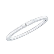 Rosec Jewels Diamond Stackable Ring for Women, Three Stone Ring HI-SI Quality, 14K White Gold, US 5.50