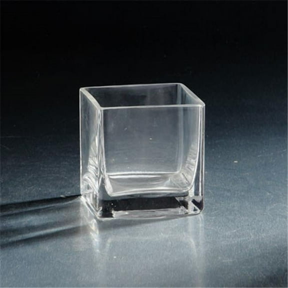 Diamond Star 08804C 4 x 4 x 4 in. Square Glass Votive, Clear