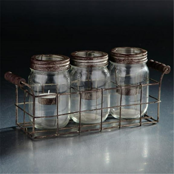 Diamond Star 94001 12 X 3.5 X 5.5 In. Glass Jar Set, Black