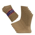 thumbnail image 1 of Diamond Star Diabetic Socks, Non-Binding Circulatory Cushion Cotton Crew Diabetic Socks for Men Women (Khaki - 6 Pairs, Socks Size 13-15, Fit Men's Shoe Size 9-14), 1 of 2