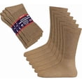 thumbnail image 1 of Diamond Star 6-Pack Diabetic Socks for Men & Women - Non-Binding Cushion Cotton Crew Socks for Neuropathy, Edema, & Circulatory Support (Beige, Sock Size 9-11, Fits Women's Shoe Size 5-10), 1 of 6