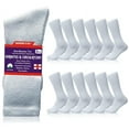 thumbnail image 1 of Diamond Star Diabetic Socks, Non-Binding Circulatory Cushion Cotton Crew Diabetic Socks for Men Women (White - 12 Pairs, Socks Size 10-13, Fit Men's Shoe Size 7-12), 1 of 7