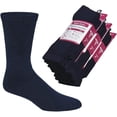 thumbnail image 1 of Diamond Star Diabetic Socks, Non-Binding Circulatory Cushion Cotton Crew Socks for Women (Navy-6 Pairs, Socks Size 9-11, Fit Women Shoe Size 5-10), 1 of 1