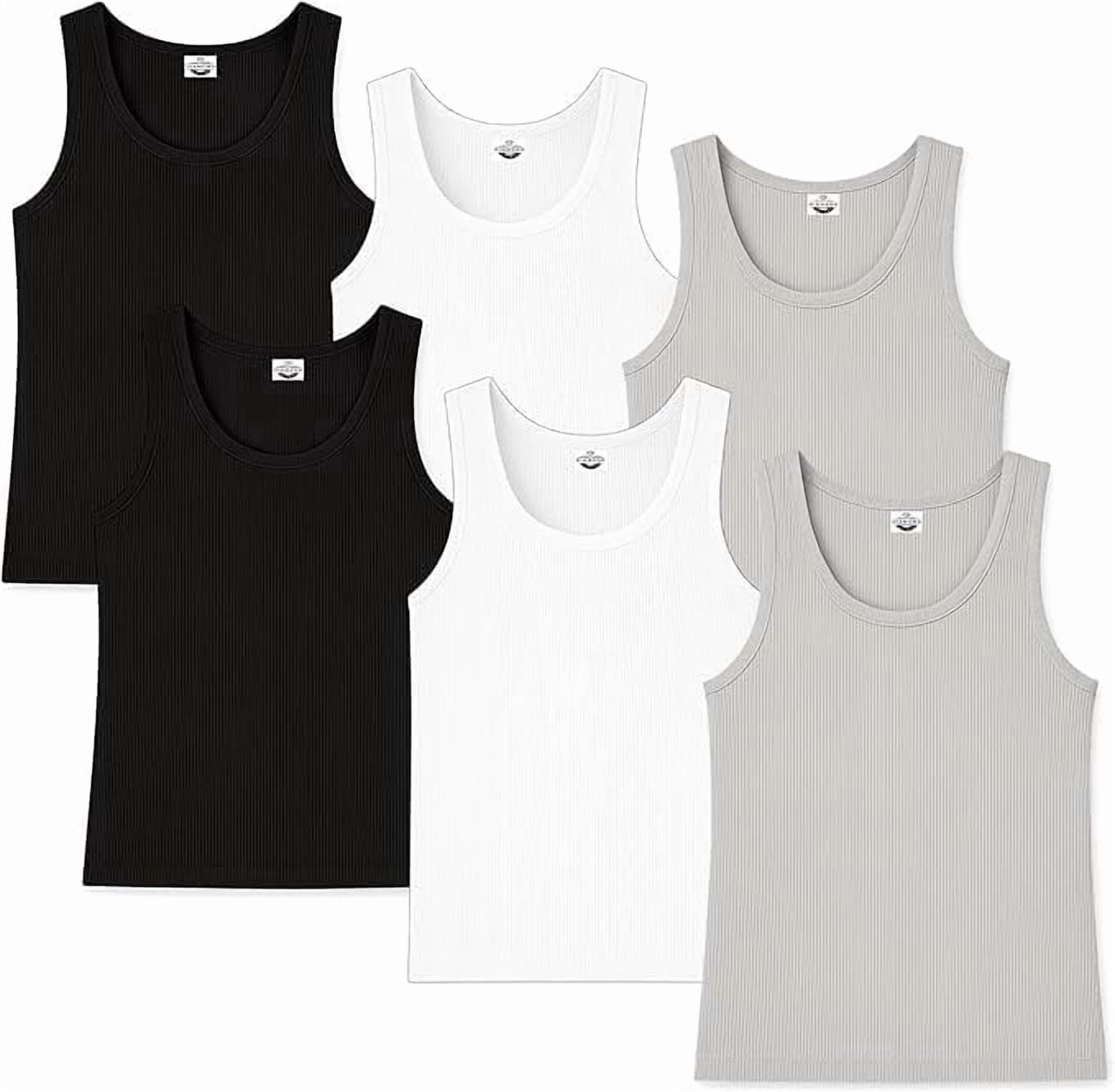 Diamond Star Men's Undershirts (Pack of 6) - Soft Cotton Blend, Tag ...