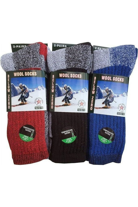 Merino Wool Socks 6 Pairs Thermal Socks Insulated for Cold Weather Winter Socks For Men Women (Multicolor - 6 Pairs, Socks Size 10-13, Fit Men's Shoe Size 7-12)