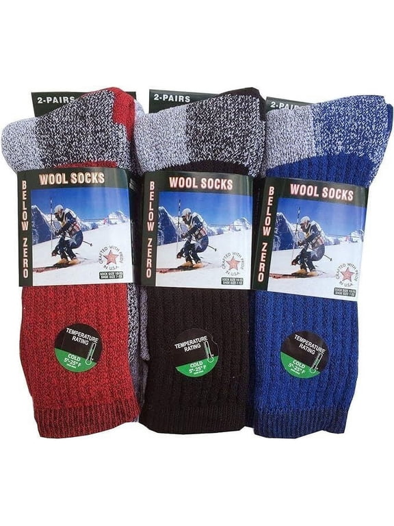Merino Wool Socks 6 Pairs Thermal Socks Insulated for Cold Weather Winter Socks For Men & Women (Multicolor - 6 Pairs, Socks Size 13-15, Fit Men's Shoe Size 9-14)