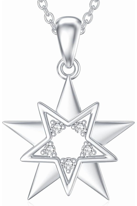 Diamond Star Necklace for Women 925 Sterling Silver Star Pendant Necklace for Christmas for Women Mom Girlfriend