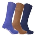 thumbnail image 1 of Diamond Star Non Skid Tube Socks Women 3 Pairs Premium Cushion Cotton Over The Calf Athletic Knee High Socks For Men (Blue,Khaki,Navy - 3 Pairs, Socks Size 10-13, Fit Men's Shoe Size 7-12), 1 of 1