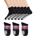 thumbnail image 1 of Diamond Star Premium Therapeutic Diabetic Socks for Men & Women Extra-Cushioned, Non-Binding Loose Top Ultimate Comfort Cotton Quarter-Length (Black, 6 Pairs, Size 13-15), 1 of 5