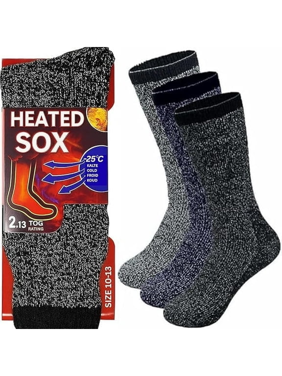Thermal Insulated Winter socks for Men & Women, Thick Crew Thermal Boot Socks for Extreme Cold & Outdoor Warmth (Assorted - 12 Pairs, Socks Size 10-13)