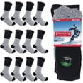 thumbnail image 1 of Diamond Star Thermal Socks Heavy Duty Crew Insulated Socks Ultra Warm Thick Boot Socks Men’s Women’s (Black - 12 Pairs Thermal Socks fit size 9-11), 1 of 4