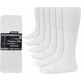 thumbnail image 1 of Diamond Star Men’s Tube Socks – Premium Cushioned Cotton Over the Calf Athletic Knee High Socks (White - 6 Pairs 31 inches Big & Tall Over The Calf Socks fit size 13-16), 1 of 6