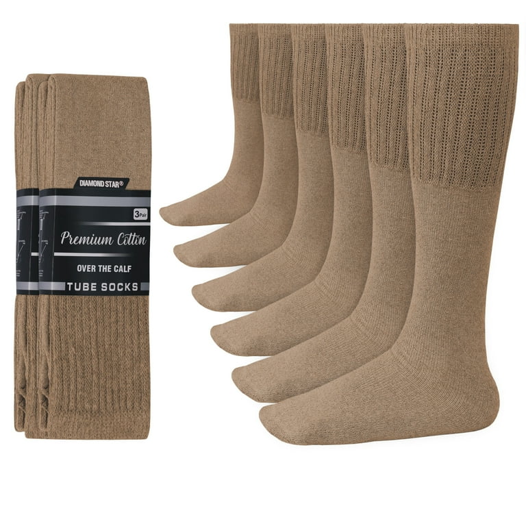Diamond Star Tube Socks Men 6 Pairs Premium Cushion Cotton Over