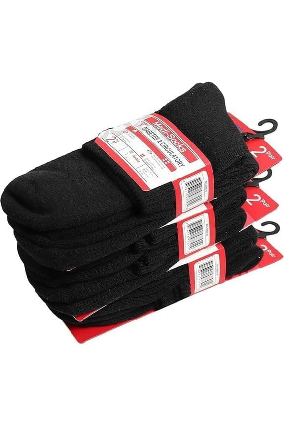 Women's Diabetic Socks, Non-Binding Cushion Cotton Ankle Socks (Black, 6 Pairs, Socks Size 9-11, Fit Women's Shoe Size 6-11)