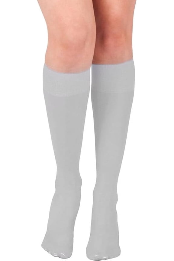 Women's Knee High Socks Trouser Socks, Stretchy Soft Thin Material (Silver - 6 Pairs, Socks Size 9-11, Fit Women's Shoe Size 4-10.5)
