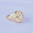 thumbnail image 1 of Diamond Starburst Ring, Signet Ring, Dome Ring, 18k Gold Plated Ring, Statement Ring, Thumb Ring, Handmade Jewelry, 1 of 5