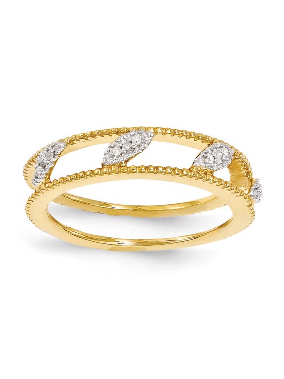Diamond Sterling Silver Gold-Plated Jacket Ring