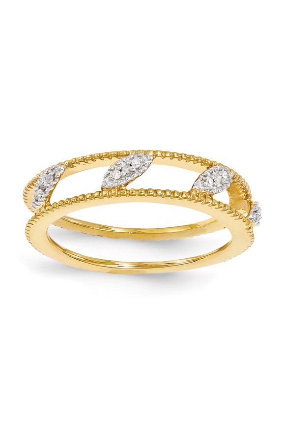 Diamond Sterling Silver Gold-Plated Jacket Ring