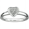 thumbnail image 1 of Diamond Sterling Silver Heart Ring, 1 of 7