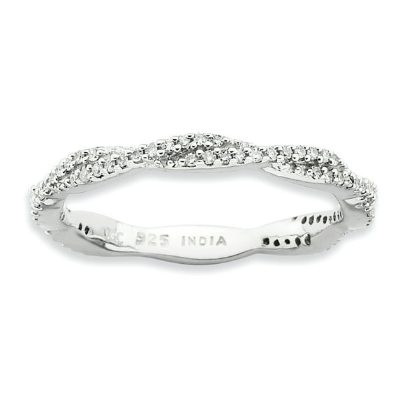 Diamond Sterling Silver Polished Ring