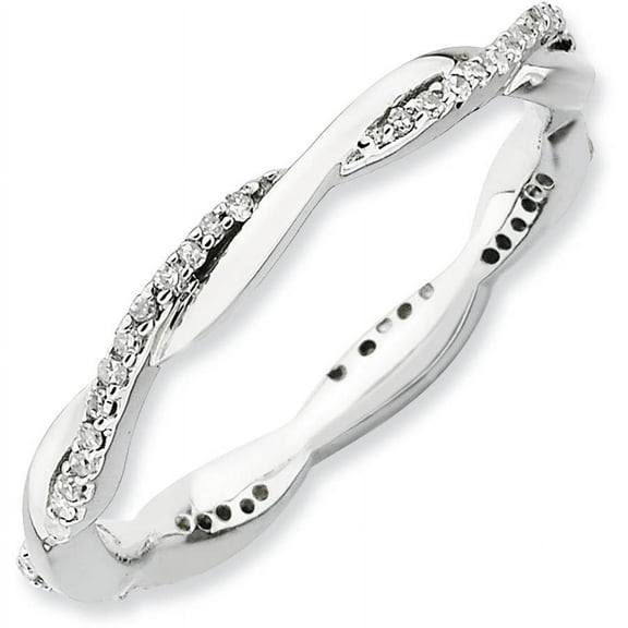 Diamond Sterling Silver Polished Ring