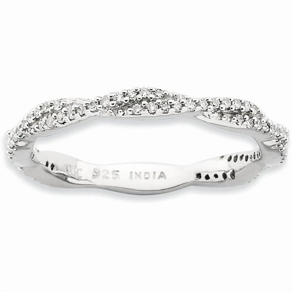 Diamond Sterling Silver Polished Ring