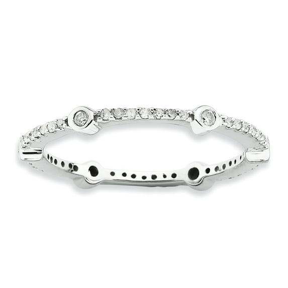 Diamond Sterling Silver Polished Ring