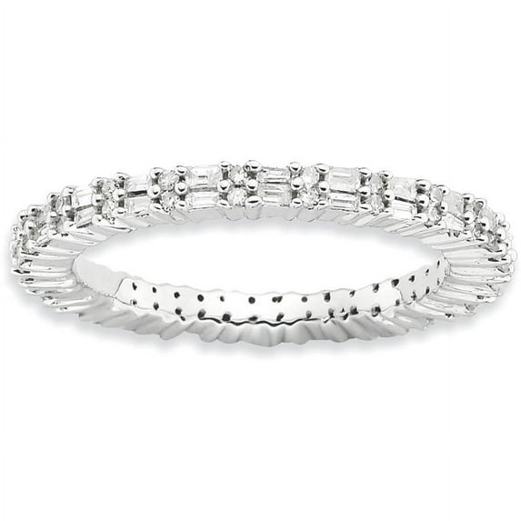 Diamond Sterling Silver Polished Ring