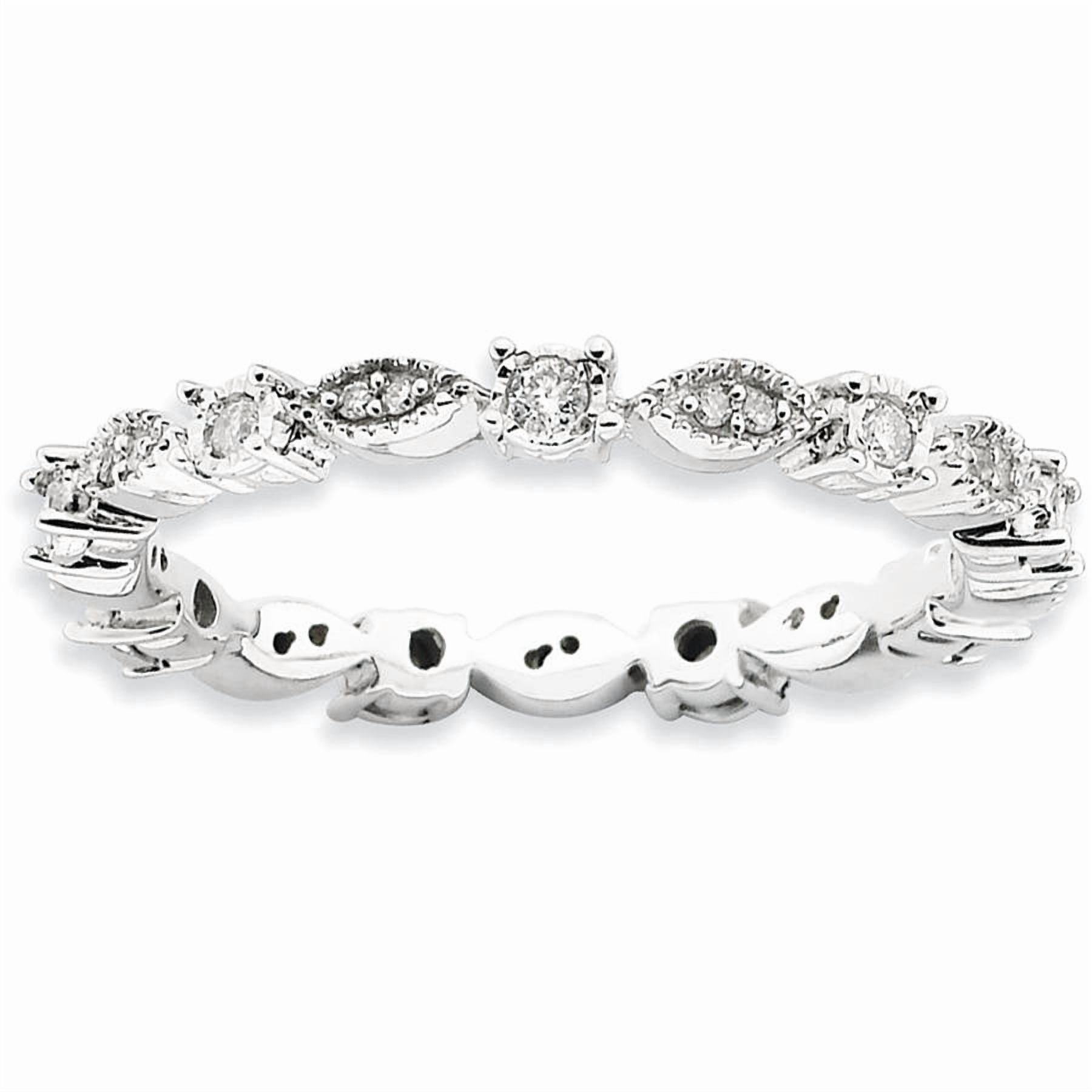 Diamond Sterling Silver Polished Ring