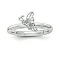 thumbnail image 1 of Diamond Sterling Silver Rhodium Butterfly Ring, 1 of 5