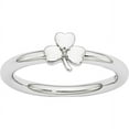 thumbnail image 1 of Diamond Sterling Silver Rhodium Clover Ring, 1 of 7