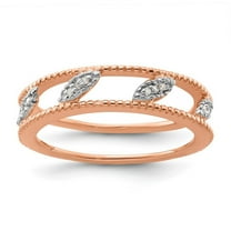 Diamond Sterling Silver Rose Gold-Plated Jacket Ring