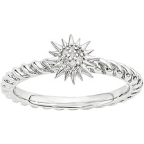 Diamond Sterling Silver Star Ring