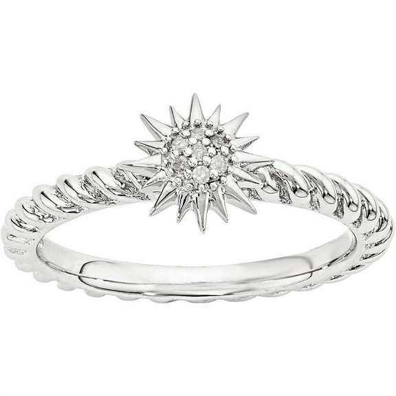 Diamond Sterling Silver Star Ring