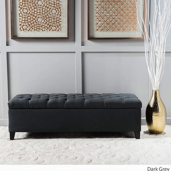 Diamond Stitched Storage Ottoman / Seating while Putting on Shoes
