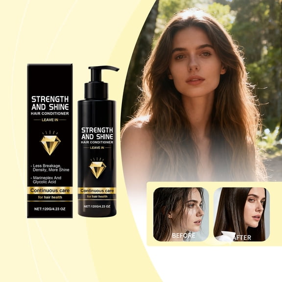 Diamond Strength And Shine Leave-In Hair Conditioner 120g, Daily Care for Strengthening, Smoothing & Frizz Control, Lightweight Formula with Marinoplex for All Hair Types