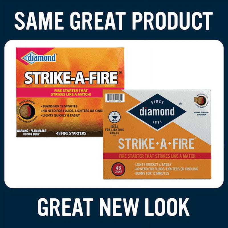 Diamond StrikeaFire Fire Starters, 48 Count per Pack, Strikes like a